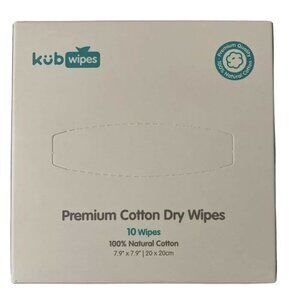 Kub Wipes Premium Cotton Dry Cotton Plant Based Fiber 10 Count Sample